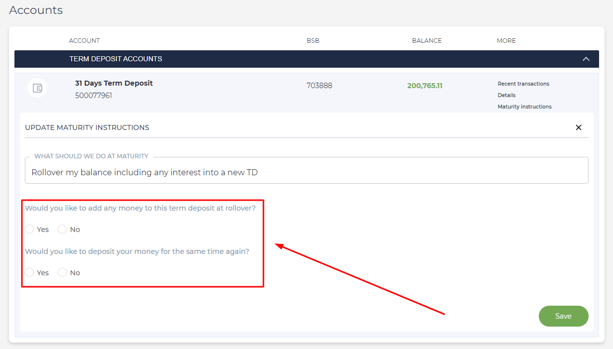 IB Updating Maturity Instructions Step 5
